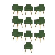 Imagem de Kit 10 Cadeiras Poltronas Decorativa - Escritório - Recepção Cor:verde
