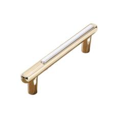 Imagem de Maçaneta de porta de móveis em liga de zinco branca dourada, puxadores e botões de armário de cozinha, ferragem de móveis, ouro branco 96mm