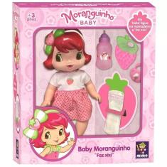 Imagem de Boneca Moranguinho Baby Faz Xixi Mimo Com 4 Acessórios