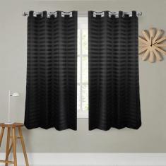Imagem de Cortina Semi Blackout Sala e Quarto para Varão 1,7 x 2,8m Corta Luz Tecido Jacquard Casa Dona