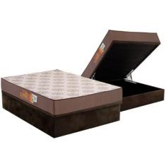 Imagem de Conjunto Box Baú Casal: Colchão Espuma Polar D28 Pérola Brown + Base C