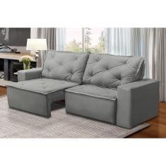Imagem de Sofá Retrátil E Reclinável 3 Lugares Com Molas 2,00M Alana Suede Cinza