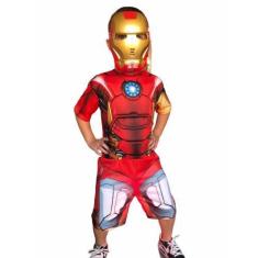 Imagem de Fantasia Do Homem De Ferro Curta Com Enchimento E Máscara Infantil - R