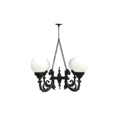 Imagem de Lustre Colonial Paris Com Corrente Em Alumínio 04 Globos