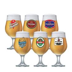 Imagem de Jogo de Taças para Cerveja Frases Rótulo Belgica 380ml 6 Pcs