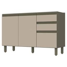 Imagem de Balcão de Cozinha Pia 120 Cm 3 Portas 2 Gavetas Connect Henn