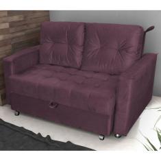 Imagem de Sofá Cama 2 Lugares Duleek Veludo Rosê