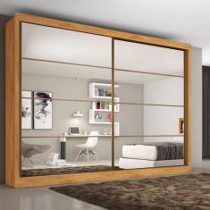 Imagem de Guarda Roupa Casal Espelhado 2 Portas 6 Gavetas - Sevilha-Peroba - Mad