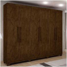 Imagem de Roupeiro 6 Portas 4 Gavetas Master Avelã Ipê