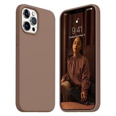 Imagem de JELE Capa à prova de choque projetada para iPhone 12 Pro Max, capa de telefone de silicone líquido com [forro de microfibra macio antiarranhões] Capa fina e fina com proteção contra quedas de grau