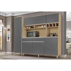 Imagem de Cozinha Compacta com Armários, Balcões, Nichos e Adega Brasil Nature C