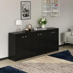 Imagem de Kit 3 Balcões Me4103 com 6 Portas e Prateleira Preto