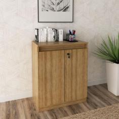 Imagem de Balcão para Escritório 2 Portas com Chave ME4149 Tecnomobili, Amendoa