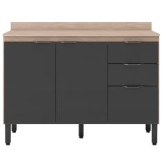 Imagem de Balcão Para Pia 120cm Com Tampo Firenze Avena/grafito - Demóbile