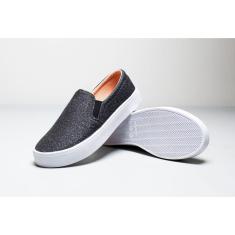 Imagem de TENIS FEMININO SLIP ON SEM CADARÇO GRAFITE BRILHO-Feminino