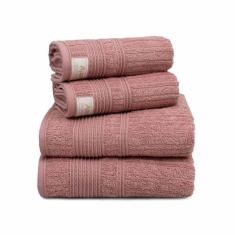 Imagem de Jogo Toalha De Banho 4 Peças Sonata Fio Penteado Appel Rosa Místico