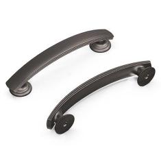 Imagem de Hickory Hardware Puxadores de armário de cozinha de núcleo sólido, puxadores de armário de luxo, ferragens para portas e gavetas de cômoda, orifício central de 96 mm, bronze vintage, coleção American