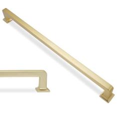 Imagem de BUKOBYHE Pacote com 6 puxadores de armário de cozinha de 25,4 cm em ouro escovado, puxadores de gaveta de liga de zinco, ferragens de cozinha sólidas