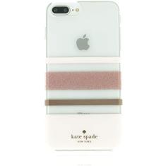 Imagem de Capa flexível Kate Spade New York Hardshell para iPhone 8 plus iPhone 7 plus iphone 6s Plus iphone 6 Plus - Charlotte Stripe Rose Gold Foil