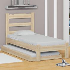 Imagem de Cama De Solteiro De Madeira Crua Com Auxiliar Esmeralda Nemargi