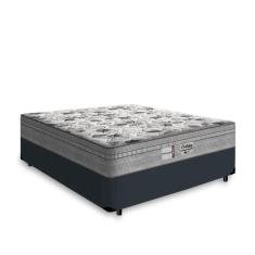 Imagem de Cama Box Viúva Tecido Sintético Preto com Colchão de Molas Ensacadas Evolution - Probel - 72x128x188
