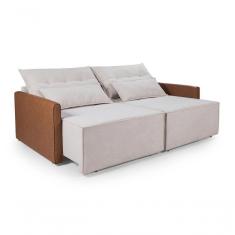 Imagem de Sofá Pés Madeira San Marino 2,20m Boucle Composê 3 Lugares Império Estofados Boucle 210 Bege