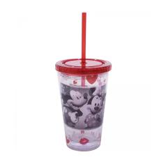 Imagem de Copo com Canudo 450ml Beijo Mickey e Minnie 16cm Disney