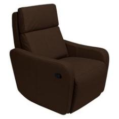 Imagem de Poltrona Decorativa Reclinável Manual Moroni Couro Tabaco