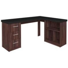 Imagem de Mesa Para Escritório Escrivaninha Home Office Mali A02  Ipê - Lyam Decor