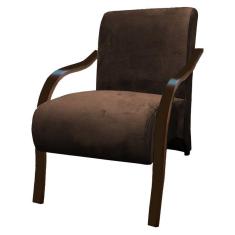 Imagem de Poltrona Vênus 1 Lugar Braço Madeira D Salla Suede Marrom