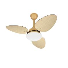 Imagem de Ventilador Teto Dourado Trevo 3 Pás Palha Turbo Ventax 220V