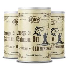 Imagem de Kit 3 Ômega 3 Old Fisherman Unilife 120 Cápsulas
