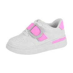 Imagem de Tênis Infantil Feminino Branco Rosa Mauve Molekinha 2553.113
