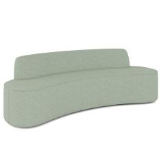 Imagem de Sofá 3 Lugares Curvo Sala de Estar Living Cancún D02 Linho Verde 180 cm D-477 - Lyam Decor