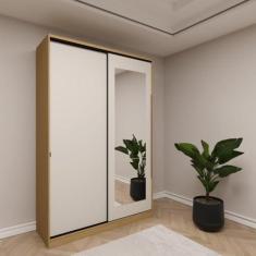 Imagem de Guarda Roupa Modular 2 Portas 4 Gavetas 4 Prateleiras Nancy Cedro/off White