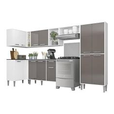 Imagem de Armário de Cozinha Completa 6 peças Xangai Zouk Multimóveis Branco/lacca Fumê