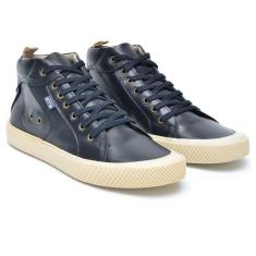 Imagem de Tênis Cano Alto Casual Masculino Skate Sapatênis Cadarço Confortável Macio Moderno Em Couro-Masculino