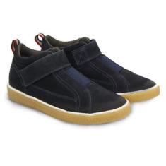 Imagem de Tênis Casual Sneaker Couro Masculino Solado Natural Borracha Cano Alto