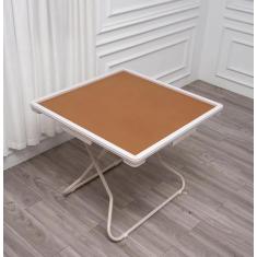 Imagem de Mesa de Mahjong, mesa de Mahjong dobrável para 4 jogadores para Majiang, Blackjack de pôquer, mesa de dominó de jogo de tabuleiro portátil com porta-copos e bandejas de chips, cinza, café