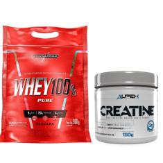 Imagem de Kit Whey 100% 900g Integralmédica + Creatina 100% 150g Alpex-Unissex