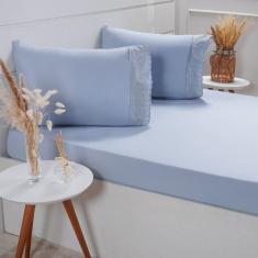 Imagem de Jogo de Cama King Broderie 3 Pçs Bordado Inglês 193x203x40cm