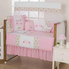 Imagem de Berço completo bordado de 11 pçs bebê masculino e feminino luxo com pr