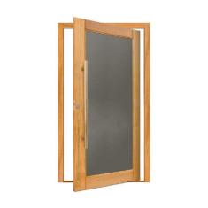 Imagem de Porta Panoramica Com Vidro Fum  Em Madeira Maci a Tauari Mapa