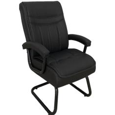 Imagem de Cadeira Interlocutor para Escritório com Mola Ensacada Preto