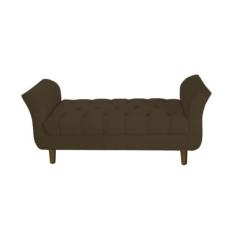 Imagem de Recamier Estofado Para Salão de Beleza 195 cm Grécia Suede Marrom - DL DECOR