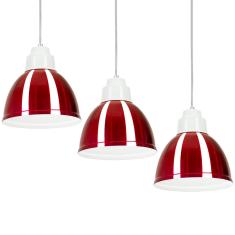 Imagem de Kit 3 Lustres Pendentes Karina De Alumínio Cereja