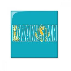 Imagem de Decalque brilhante de ejo de cerâmica com nome da bandeira do Cazaquistão