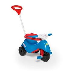 Triciclo Motinha Infantil com Capota Azul Passeio e Pedal Bel em