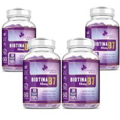 Imagem de 4x Biotina (B7) Cabelos e pele 150% IDR 60 Caps Flora Nativa