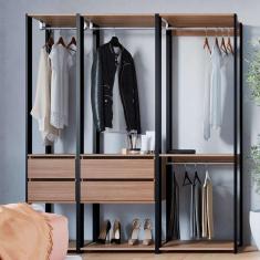 Imagem de guarda-roupa closet belga 4 gv preto e montana